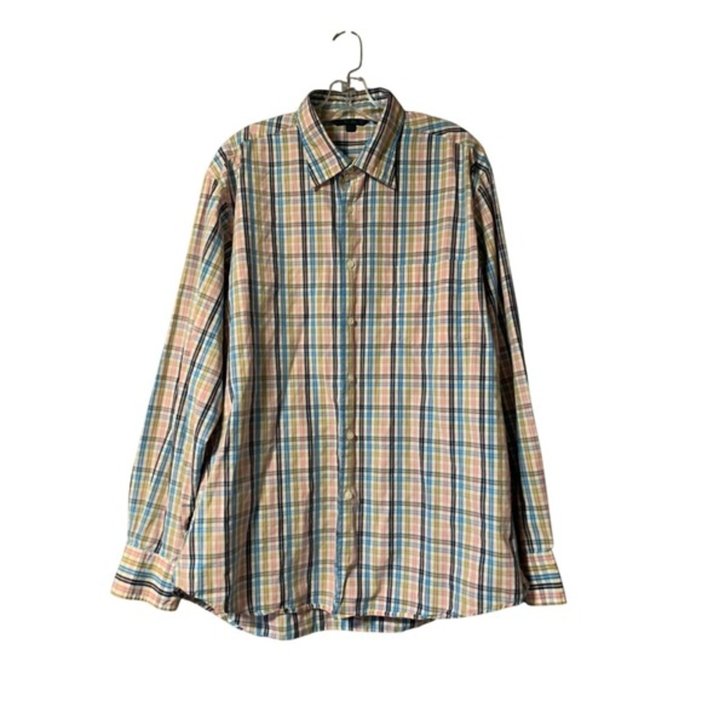 Boden Shirt Men's Size XL Striped Button Down Long Sleeve Shirt Brown Blue‎ Pink
